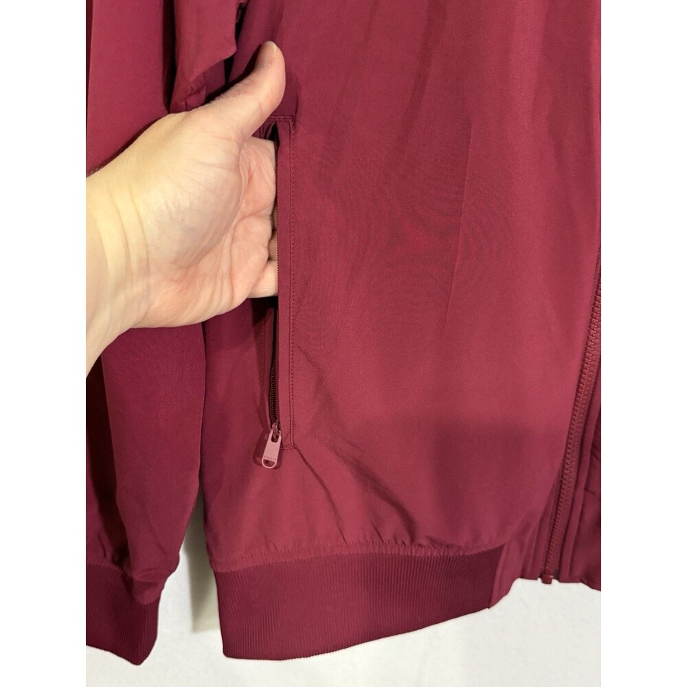 Athleta Cranberry Red Brooklyn Bomber Full Zip Jacket Size L Athleisure Active - Picture 7 of 11